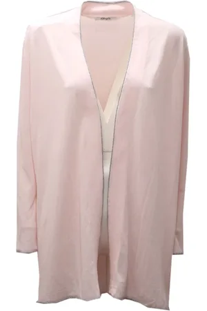 KANGRA CASHMERE Swetry, Kobieta, Różowy, XL, Długi Bawełniany Sweter z Lurexem