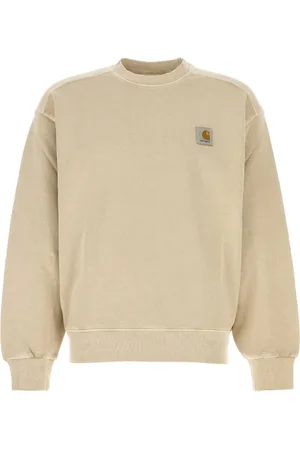 Carhartt Bluzy, Mężczyzna, Beżowy, S, Beżowy Bawełniany Sweter Nelson