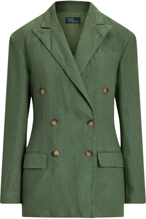 Ralph Lauren Kurtki, Kobieta, Zielony, M, Len, Lniana dwurzędowa marynarka