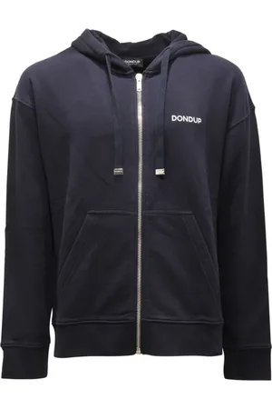 Dondup Bluzy, Mężczyzna, Niebieski, S, Bluza z zamkiem Made in Italy