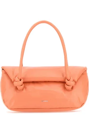 Jil Sander Torebki, Kobieta, Pomarańczowy, ONE SIZE, Brzoskwiniowa skórzana torba z uchwytem w węzeł
