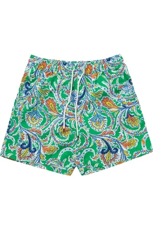 Ralph Lauren Stroje kąpielowe, Mężczyzna, Wielobarwność, S, Zielone kąpielówki we wzór paisley