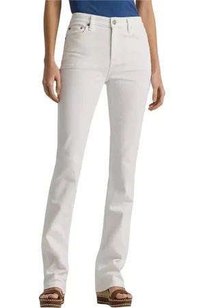 Ralph Lauren Jeansy, Kobieta, Biały, S, Bawełna, Spodnie z szerokimi nogawkami
