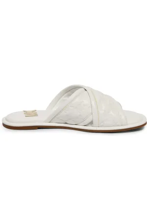 Michael Kors Buty, Kobieta, Biały, 37 EU, Gideon Slide Nappa Puffy LOG EMB