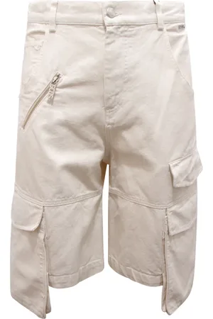 GCDS Szorty, Mężczyzna, Biały, S, Denim, Cargo Denim Shorts Off Ultracargo
