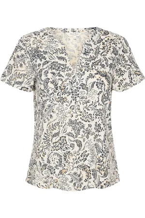 Part Two Koszulki, Kobieta, Niebieski, S, Midnight Navy Botanical Foil T-Shirt