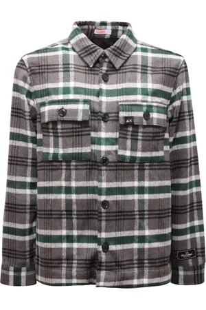 sun68 Kurtki, Mężczyzna, Wielobarwność, S, Len, Kurtka Overshirt z kieszenią na piersi