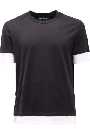 Neil Barrett Koszulki, Mężczyzna, Czarny, S, Slim Fit Bawełniana Biała Sweter