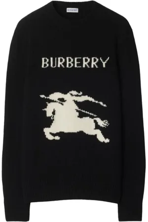 Burberry Swetry, Kobieta, Czarny, M, Kaszmir, Casual Sweter w Białym