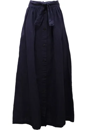 Woolrich Spódnice, Kobieta, Niebieski, S, Spódnica z bawełny/lnu o wysokim stanie