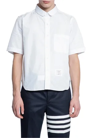 Thom Browne Koszule, Mężczyzna, Biały, M, Klasyczna biała koszula z okrągłym kołnierzem