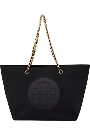 Tory Burch Torebki, Kobieta, Czarny, ONE SIZE, Nylon, Czarna Torebka Ella Chain z Logo