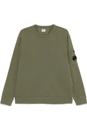 C.P. Company Bluzy, Mężczyzna, Zielony, M, Len, Bluza z polaru z bawełny Lente