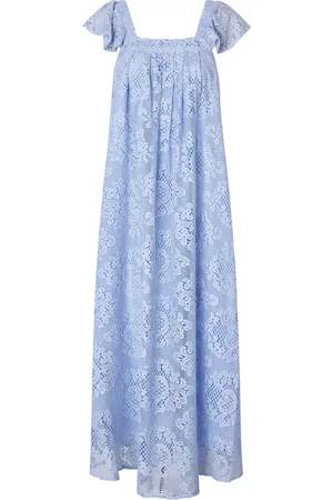 Lollys Laundry Sukienki, Kobieta, Niebieski, 2XL, Bawełna, Sukienka Milanll Midi Dusty
