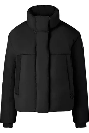 Canada Goose Kurtki, Kobieta, Czarny, L, Nylon, Czarna Kurtka Puchowa Junction Cropped Fit