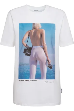 Wolford Koszulki, Kobieta, Biały, S, Koszulka z Graficznym Nadrukiem Edycja Limitowana