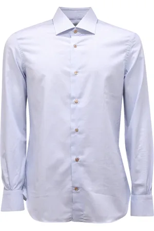 MAZZARELLI Koszule, Mężczyzna, Niebieski, S, Slim koszula Made IN Italy