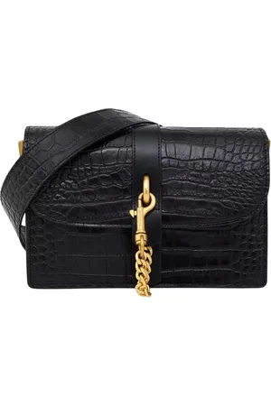 Lancaster Torebki, Kobieta, Czarny, ONE SIZE, Czarna Torebka Crossbody Jodie Krokodyl