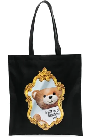 Moschino Torebki, Kobieta, Czarny, ONE SIZE, Czarna torba na ramię z nadrukiem misia Teddy