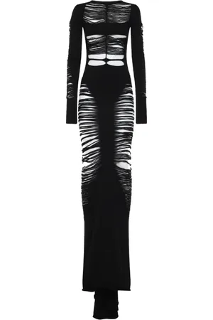 Rick Owens Sukienki, Kobieta, Czarny, M, Elegancka Czarna Sukienka Wełniana
