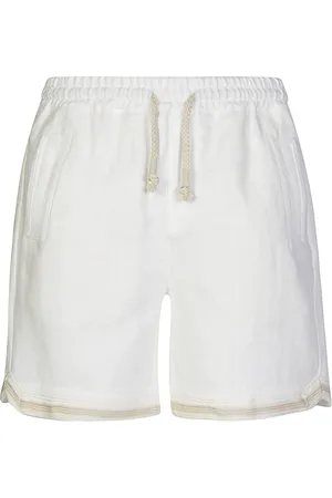 ELEVENTY Szorty, Kobieta, Biały, 2XL, Len, Vintage Linen Jogger Bermuda Shorts