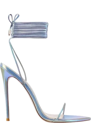 Femme LA Buty, Kobieta, Niebieski, 36 EU, Błyszczące sandały na obcasie