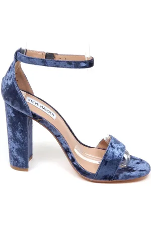 Steve Madden Buty, Kobieta, Niebieski, 38 EU, Welurowy Sandał z Obcasem 10cm