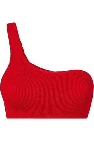 Bond Eye Stroje kąpielowe, Kobieta, Czerwony, ONE SIZE, Czerwony top bikini jedno ramię Samira