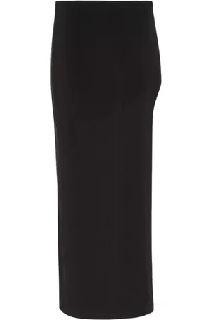 Norma Kamali Spódnice, Kobieta, Czarny, M, Spandex, Czarna Maxi Spódnica z Rozcięciem