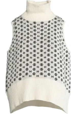 Hest Swetry, Kobieta, Biały, L/XL, Koszula z Logo Heavy Knitwear Białe