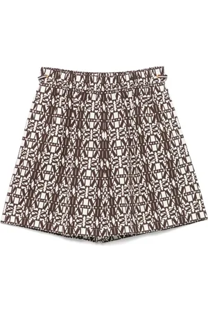 Max Mara Szorty, Kobieta, brązowy, XS, Brązowe Szorty z Logo i Elastycznym Pasem