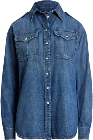 Ralph Lauren Bluzki, Kobieta, Niebieski, M, Jeansyowa koszula Relaxed Fit