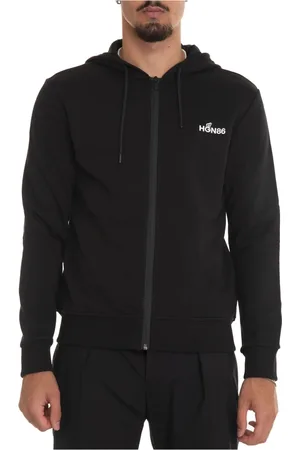 Hogan Bluzy, Mężczyzna, Czarny, L, Bawełna, Bluza z kapturem rozpinana na zamek