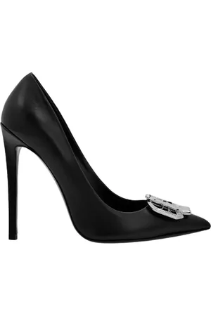Philipp Plein Buty, Kobieta, Czarny, 38 EU, Czarne szpilki z logo Gothic
