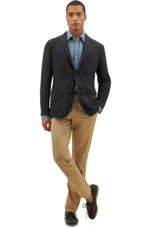 Boglioli Kurtki, Mężczyzna, Niebieski, L, Garment-dyed Linen K-Jacket