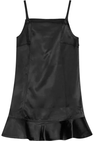 Ganni Sukienki, Kobieta, Czarny, M, Poliester, Mini sukienka z satyny Duchesse