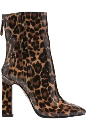 Aquazzura Buty, Kobieta, brązowy, 39 EU, Botki z wysokim obcasem w panterkę
