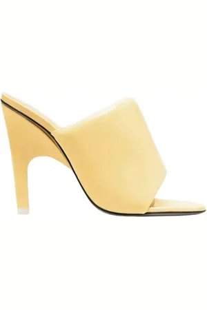 The Attico Buty, Kobieta, Żółty, 38 1/2 EU, Skóra, Klapki na obcasie Rem