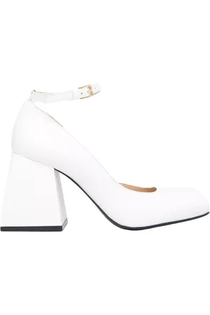 NODALETO Buty, Kobieta, Biały, 38 EU, Poliester, Białe czółenka na obcasie Bulla Pia