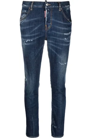 Dsquared2 Jeansy, Kobieta, Niebieski, 3XS, Denim, Włoskie Spodnie Jeansyowe Wyprodukowane we Włoszech