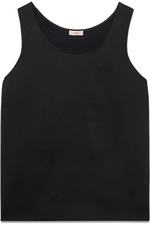 Oltre Koszulki, Kobieta, Czarny, XL, Top z dwóch materiałów w jednolitym kolorze