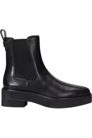 Ralph Lauren Buty, Kobieta, Czarny, 39 1/2 EU, Czarne skórzane botki Adrianna