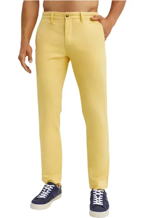 Ralph Lauren Spodnie, Mężczyzna, Żółty, W38 L32, Bawełna, Żółte spodnie Chino Slim Fit