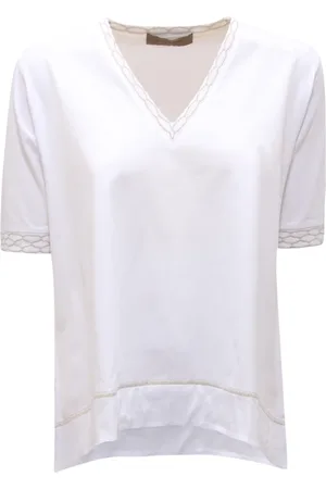 D.EXTERIOR Koszulki, Kobieta, Biały, M, Lurex Jersey T-shirt Made in Italy