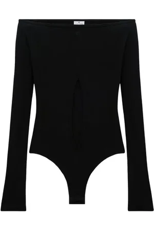 Courrèges Koszulki, Kobieta, Czarny, M, Czarne Body z Wycięciem