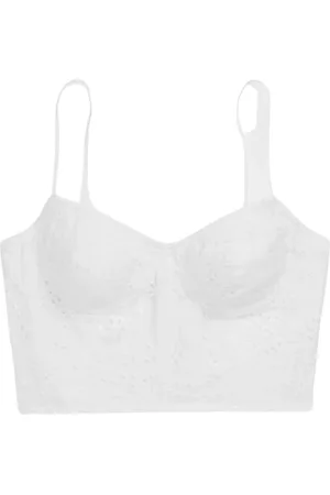 Ralph Lauren Koszulki, Kobieta, Biały, L, Len, Lniany Korset na Ramiączkach