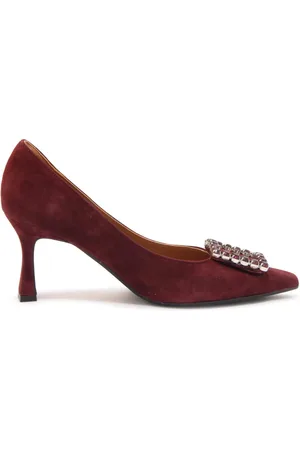 ROBERTO FESTA Buty, Kobieta, Fioletowy, 39 EU, Zamsz, Bordowe Zamszowe Buty na Wysokim Obcasie