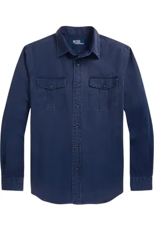 Ralph Lauren Koszule, Mężczyzna, Niebieski, M, Bawełna, Granatowa koszula Chino Classic Fit
