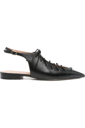 MALONE SOULIERS Buty, Kobieta, Czarny, 36 1/2 EU, Czarne Slingbacki z Sznurowaniem i Spiczastym Nosem