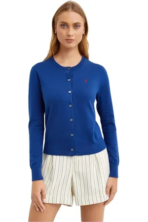 Ralph Lauren Swetry, Kobieta, Niebieski, M, Bawełna, Cardigan